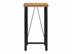 vidaxl Mesa Alta * Mesa alta de hierro y madera maciza de acacia 55x55x107 cm Color natural claro