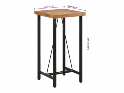 vidaxl Mesa Alta * Mesa alta de hierro y madera maciza de acacia 55x55x107 cm Color natural claro