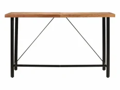 vidaxl Mesa Alta * Mesa alta de hierro y madera maciza de acacia 180x70x107 cm Color natural claro