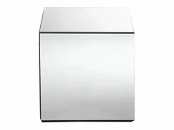 Mesa auxiliar de espejo con estructura de MDF - Forma: cubo - Color: Plata - CUBIX < Vente-unique Sale
