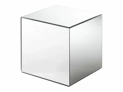 Mesa auxiliar de espejo con estructura de MDF - Forma: cubo - Color: Plata - CUBIX < Vente-unique Sale