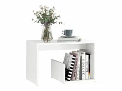 Clicnbuy Mesa Auxiliar * Mesa auxiliar de madera contrachapada 59x36x38 cm Blanco