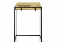 Mesa auxiliar fabricada en acero y patas de hierro dorada < Giner y colomer New