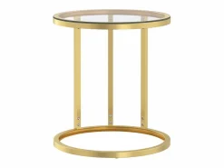 Mesa auxiliar vidrio templado transparente y 45 cm < Clicnbuy Outlet