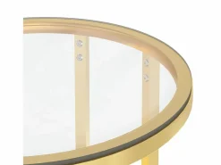 Mesa auxiliar vidrio templado transparente y 45 cm < Clicnbuy Outlet