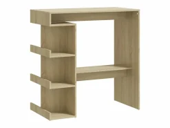 Clicnbuy Mueble Bar | Mesa bar estante almacenaje contrachapada roble 100x50x101,5 cm