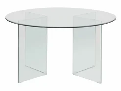 Mesa comedor ronde 6 comensales Cristal templado ADAMO < Vente-unique Hot