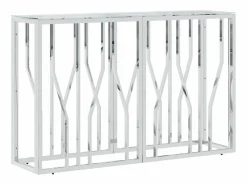 Mesa consola acero inoxidable y vidrio 110x30x70 cm < vidaxl Best