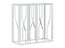 Mesa consola acero inoxidable y vidrio 70x30x70 cm < vidaxl