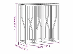 Mesa consola acero inoxidable y vidrio 70x30x70 cm < vidaxl