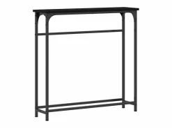 Clicnbuy Consola * Mesa Consola con estante Roble 75 x 19.5 x 75 cm Negro