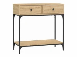 Clicnbuy Consola * Mesa consola madera de ingeniería roble Sonoma 75x34,5x75 cm Marru00f3n