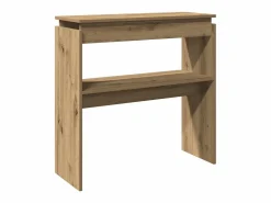 Clicnbuy Consola * Mesa consola madera de ingeniería roble artesanal 80x30x80 cm Marru00f3n
