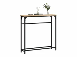 Clicnbuy Consola * Mesa consola madera de ingeniería roble Sonoma 75x19,5x75 cm Marru00f3n