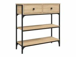 Clicnbuy Consola * Mesa consola madera de ingeniería roble Sonoma 72,5x25x75 cm Marru00f3n