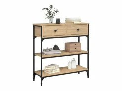 Clicnbuy Consola * Mesa consola madera de ingeniería roble Sonoma 72,5x25x75 cm Marru00f3n