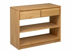 Clicnbuy Consola * Mesa consola SAUDA madera maciza de pino roble 89,5x36,5x73 cm Marru00f3n