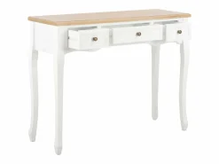 Clicnbuy Consola * Mesa consola tocador con 3 cajones s Blanco