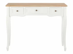 Clicnbuy Consola * Mesa consola tocador con 3 cajones s Blanco