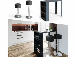 Vicco Mueble Bar * Mesa de bar antracita 57x117x106 Gris antracita