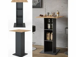 Vicco Mueble Bar * Mesa de bar antracita 70x70x109 rodeo Gris antracita