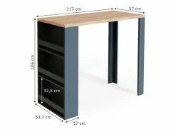 Vicco Mueble Bar | Mesa de bar roble 57x117x106