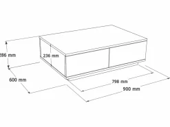 Mesa de centro con 2 puertas - Natural y Blanco - LOTULA < Vente-unique Outlet