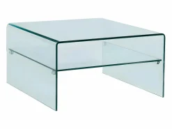 Mesa de centro cuadrada STILEOS - Doble tablero - Cristal < Vente-unique New