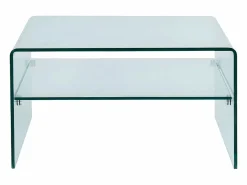 Mesa de centro cuadrada STILEOS - Doble tablero - Cristal < Vente-unique New