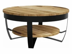 Mesa de centro de madera de mango rugosa 65x32 cm < vidaxl Hot