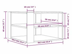 Mesa de centro madera de ingeniería roble Sonoma 58x58x40cm < vidaxl Clearance