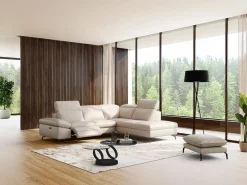 Mesa de centro modular de vidrio templado, cerámica y metal - Efecto mármol negro - JOLINE < Maison Céphy Sale