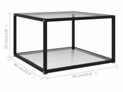 Mesa de centro vidrio templado 60x60x35 cm < Clicnbuy New