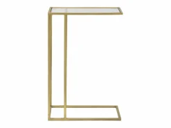 Mesa de centro y lateral rectangular de metal y vidrio London < Hot