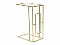 Mesa de centro y lateral rectangular de metal y vidrio London < Hot
