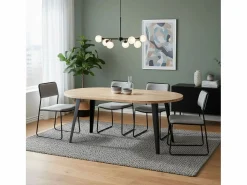 ADEC Mesa Extensible|Mesa De Comedor | Mesa de comedor BergE redonda extensible nordish/negro Ø100x76 cm