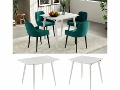 Vicco Mesa Extensible * Mesa de comedor 80x70x75 beaver Blanco