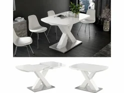 Vicco Mesa Extensible * Mesa de comedor 120x80x76 chinto Blanco