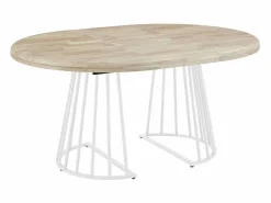 ADEC Mesa Extensible|Mesa De Comedor * Mesa de comedor Brad extensible diseño redondo nordish/ Ø120 cm Blanco