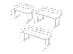 Mesa de comedor extensible Roma roble Nordish/negro 77x140x80 cm Adec < Outlet