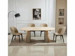 ADEC Mesa Extensible|Mesa De Comedor | Mesa de comedor Grove redonda extensible nordish 76x120-160-200x120 cm