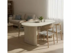 ADEC Mesa Extensible|Mesa De Comedor * Mesa de comedor Pietra diseño extensible 75x150-190-230x90 cm Blanco