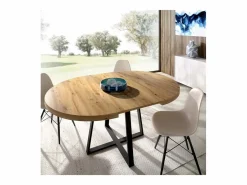 Befara Mesa Extensible | Mesa De Comedor Redonda Extensible Diseño Industrial Edison