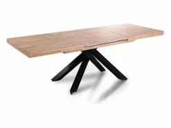 ADEC Mesa Extensible | Mesa de comedor Xena extensible forma rectangular roble Nordish/negro 76x140-180-220x90 cm