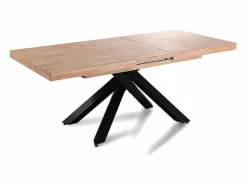 ADEC Mesa Extensible | Mesa de comedor Xena extensible forma rectangular roble Nordish/negro 76x140-180-220x90 cm