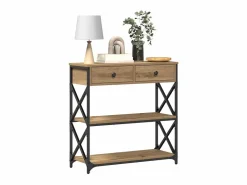 Clicnbuy Consola * Mesa de Consola con cajón Roble artisan 75 x 28 x 75 cm Marru00f3n