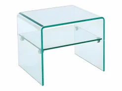 Mesa de noche con un estante de cristal templado STILEOS < Vente-unique Discount