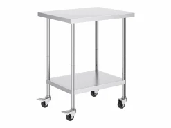 Mesa de Trabajo SucceBuy Mesa de Trabajo de Acero Inoxidable de 60.96 x 76.2 cm con 4 Ruedas < Online