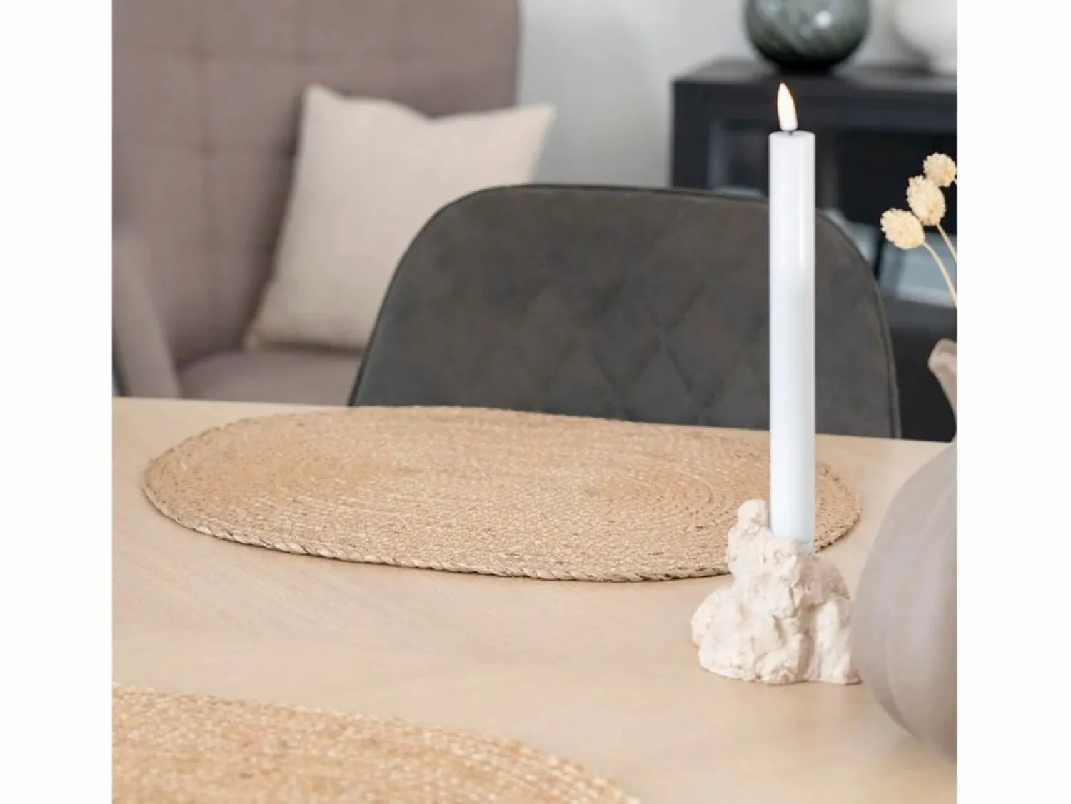 4 mesa ovalada en el yute trenzado 35 x 45 cm < House Nordic Discount