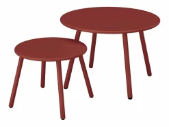 MYLIA Colección Rouge Passion | Mesas nido de jardín metálicas - MIRMANDE de